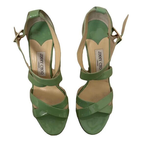 JIMMY CHOO Lance Patent Leather Sandal - Picture 1 of 3